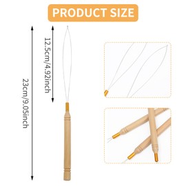 8 Pcs Hair Extension Loop Needle Threader Pulling Hook Tools Micro Loop Nano Beads Device Hair Extension Threader for Micro Rings Nano beads Styling Accessories