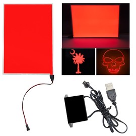 LYML.E1 El Panel Backlight 8.2 x 5.9 Inches Electroluminescent Sheet Light DIY Cuttable Backlight Paper Lamplamp Sheet Neon for Cosplay Party Decoration Luminous Piece (Red)