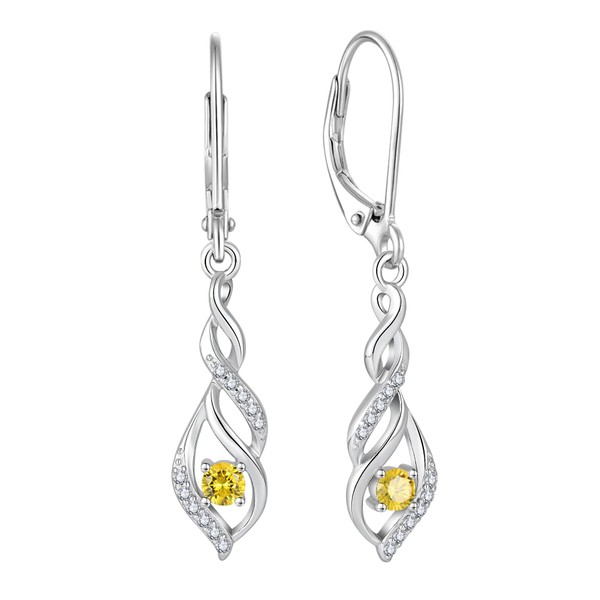 Aprila Women 925 Sterling Silver Infinity Leverback Drop Dangle Earrings