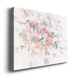 Renditions Gallery Canvas Nature Wall Art Modern Paintings & Prints Decor Romantic Blossomed Bluebirds Abstract Botanical Wall Hanging Artwork for Bedroom Office Kitchen - 18"x27" LT33