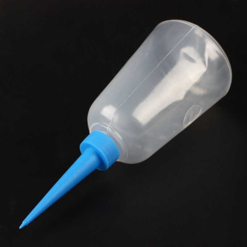 Daiilg 250ml Clear White Blue Plastic Liquid Glue Applicator Bottle