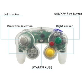 Gamecube Controller, 1 Pack Classic NGC Wired Controller for Wii Gamecube(Clear White)