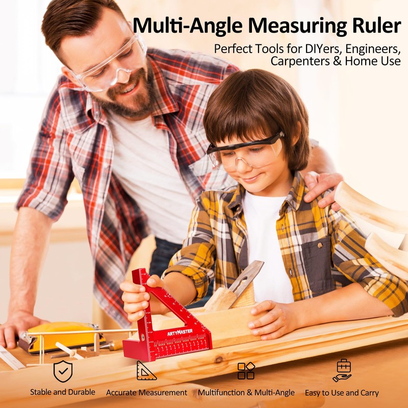 Mini 3D Multi-Angle Measuring Square Ruler, WT102C High Precision Hole