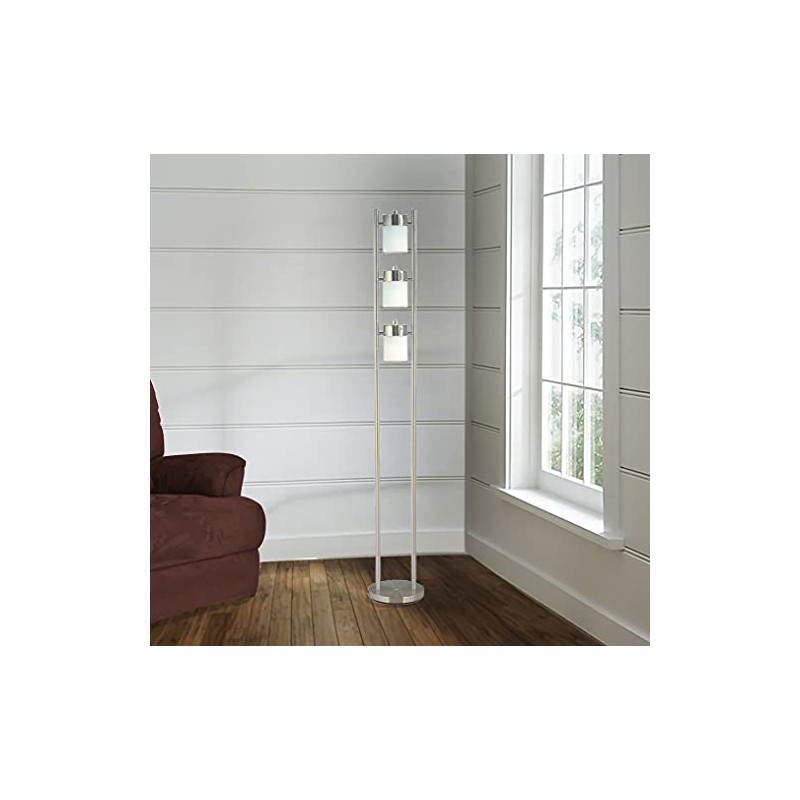 Ore International 3031FW-A 3-Light Adjustable Floor Lamp, White
