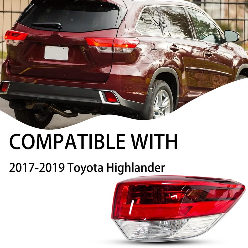 Outer Right Side LED Taillight Assembly For 2017-2019 Toyota Highlander