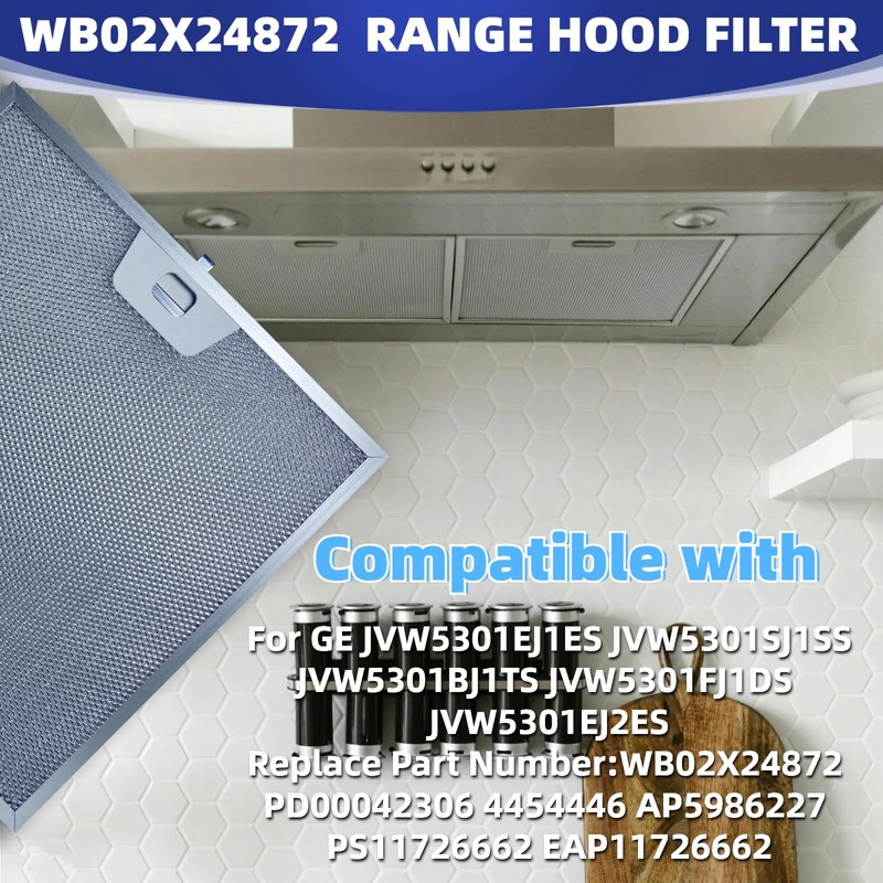 WZKO WB02X24872 Range Hood Grease Filter 11-7/8''x11-7/8'' 2pack For GE