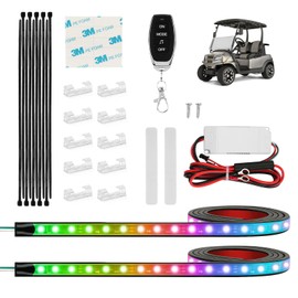 FIXHAWK Golf Cart LED Strip Light Kit for Club Car, EZGO, Yamaha, 24 Model Neon Golf Cart Underbody Lighting with Wireless Remote, Music Synchronisation,LED Waterproof Light Strip,12V-85V Input (2PCS)
