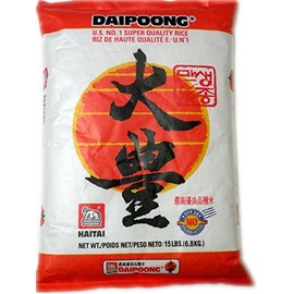 Haitai Korean Premium Quality Rice (Daipoong White Rice 15 Lb x 1)