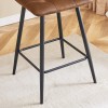 Set of 2 Bar Stools Tech Cloth Counter Height Barstool