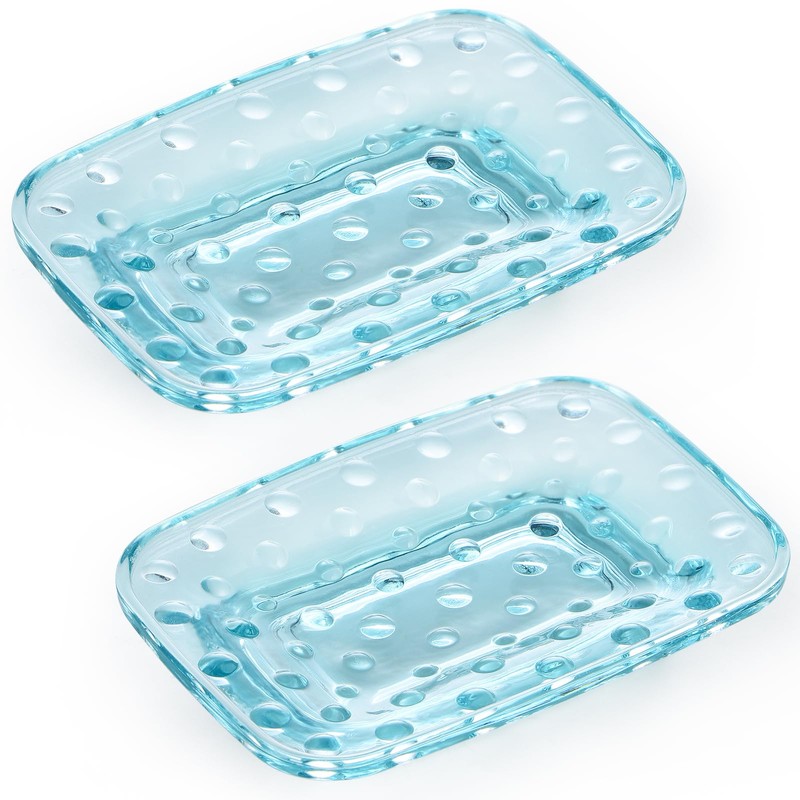 BIMUYI Soap Dish Holder, Glass Soap Tray, Decorative Soap Dish,