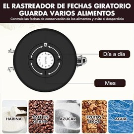 Tarro de Café en Grano,1.8 L con Válvula de Ventilación Unidireccional, Tarro Hermético de Comida de té de Frijol con Cuchara de Acero y rastreador...