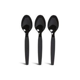 Perk Polystyrene Spoon, Heavy-Weight, Black, 300/Carton (PK56395VS)