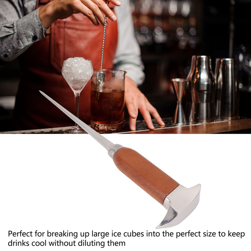 Ice Pick with Wood Handle Stainless Steel Ice Chipper Ice