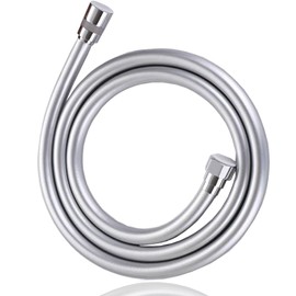 Oupukle 1.25 m PVC Shower Hose with Double Twist Protection, Flexible Universal Shower Hose with Premium Double Brass Head 125 cm Chrome