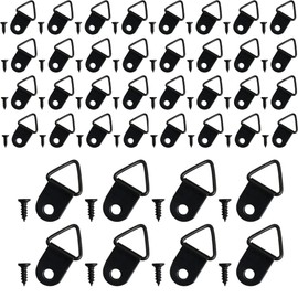 Pack of 40 Picture Hangers, Picture Hooks, Picture Frame Hooks, Triangle Hooks, Picture Frame Hanging Hooks, with Screws, for Hanging Picture Frames, Paintings, Artworks (Black)
