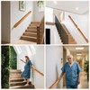 4FT Solid Wood Stair Handrail for Indoor Stairs, Outdoors Stair