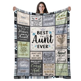 CIUGOIG Best Auntie Gifts from Niece Nephew, Best Aunt Ever Flannel Throw Blanket 50"x60", Birthday Gifts for Aunt Blanket, Christmas Mothers Day Presents Ideas for Aunts/Auntie