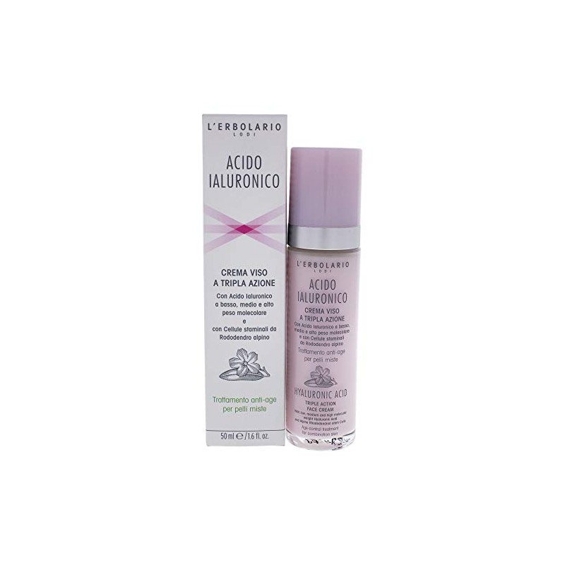 L'Erbolario, Hyaluronic Acid Face Cream Suitable for Combination Skin Balancing