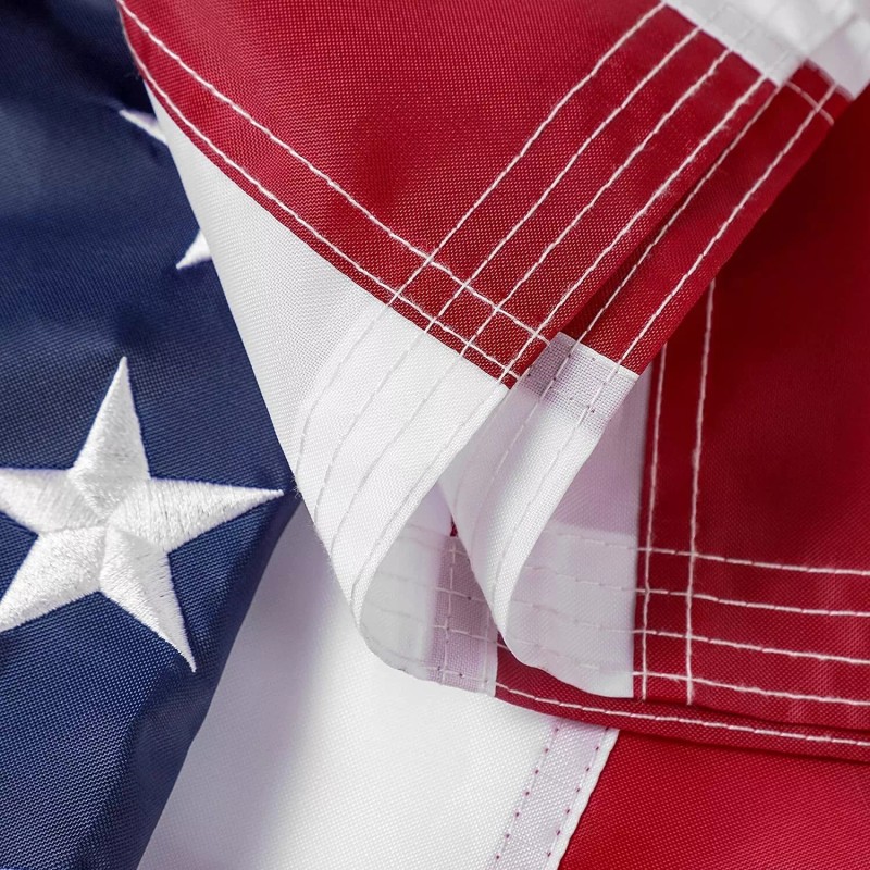 QLASH 3x5 American Flag Embroidered Stars Outdoor Heavy Duty Stitched