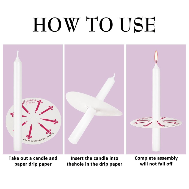 100 - Pack White Church Service Candles with 3 -