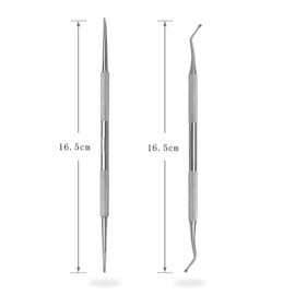 Kingsie 2 Piece Set Nail Debris Remover, Nail Lifter, Nail File, Zonde, Stainless Steel, Thick Nails, Foot Care