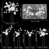 MELLIEX 5 Stück Hochzeit Haarnadeln, Blumen Perlen Braut Haarschmuck Silber