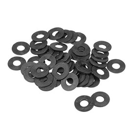 sourcing map Pack of 50 Nylon Flat Washers M10 for 10 mm ID Screw Bolts 25 mm AD 2 mm Thick Spacer Sleeves Sealing Rings Washers for Tap Pipe Water Hose Black
