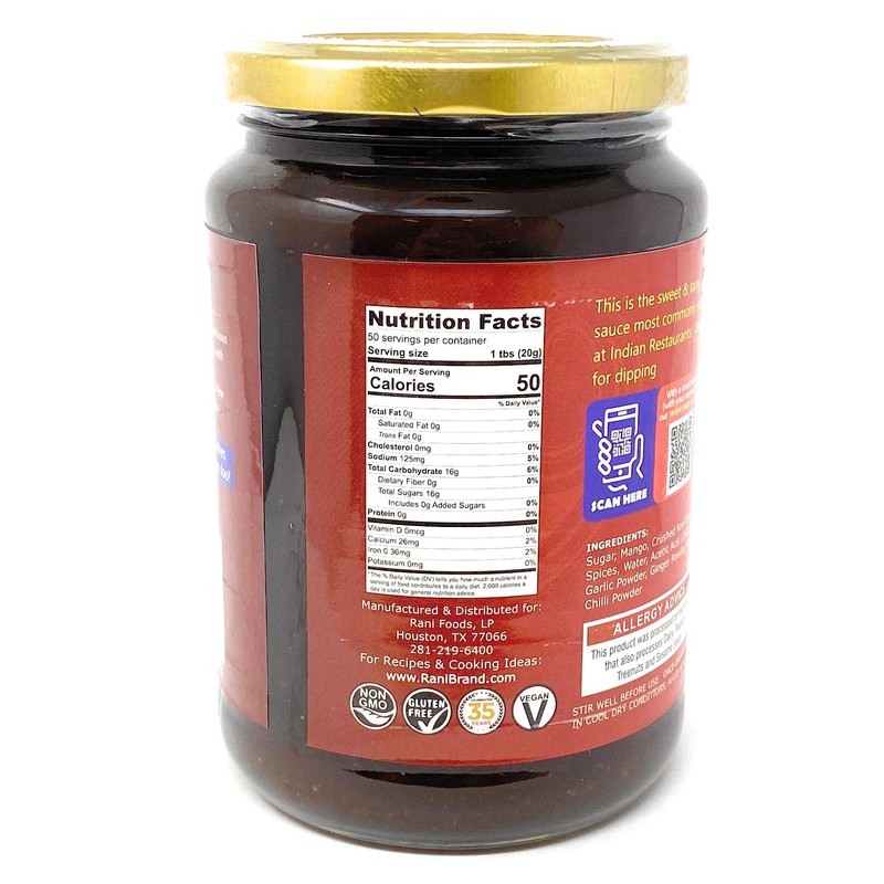Rani Major Grey Mango Chutney (Indian Preserve) 36oz (2.2lbs) 1kg