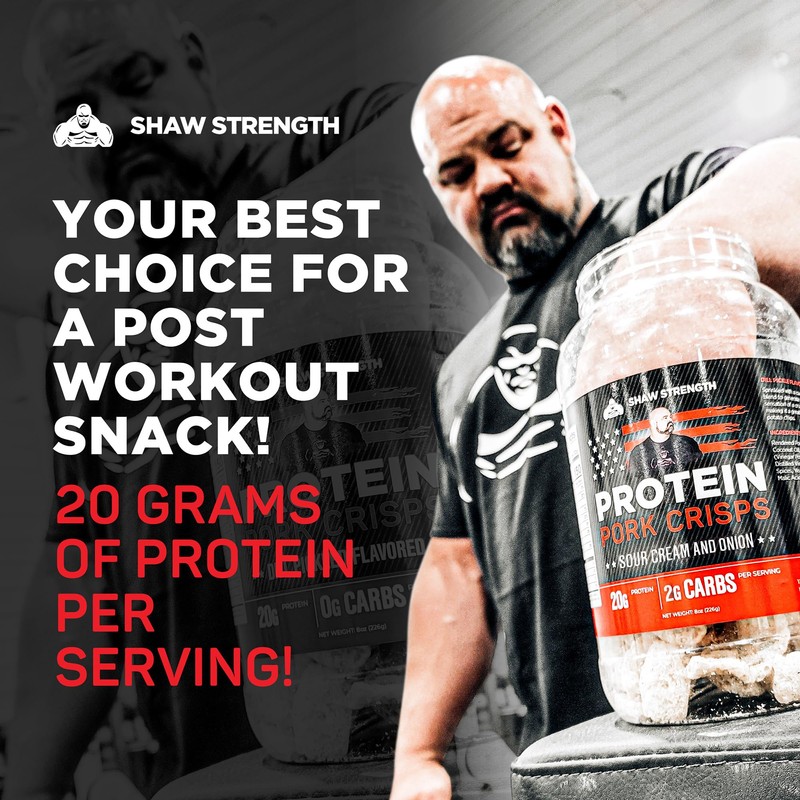 Shaw Strength Protein Pork Rinds (Sour Cream, 8oz); Developed for
