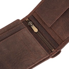 Marc Peter® Hanover Genuine Leather Wallet | Wallet for Men with RFID Protection | Large 10 Compartments | Leather Wallet, Vintage Brown, Classic