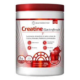 HEALTHADDICTION - Creatine ElectroFresh Jamaica 300g Creatina con Electrolitos, Aminocidos, Vitaminas y Prebiticos Suplemento en Polvo Sin Azcar,...