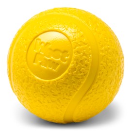 WEST PAW Boundr Ball Dog Fetch Toy – Bouncing Toys for Dogs, Fetch, Catch, Chewing, Play – Floatable, Recyclable Balls – Small Dandelion Yellow/Hot Pink 2-Pack