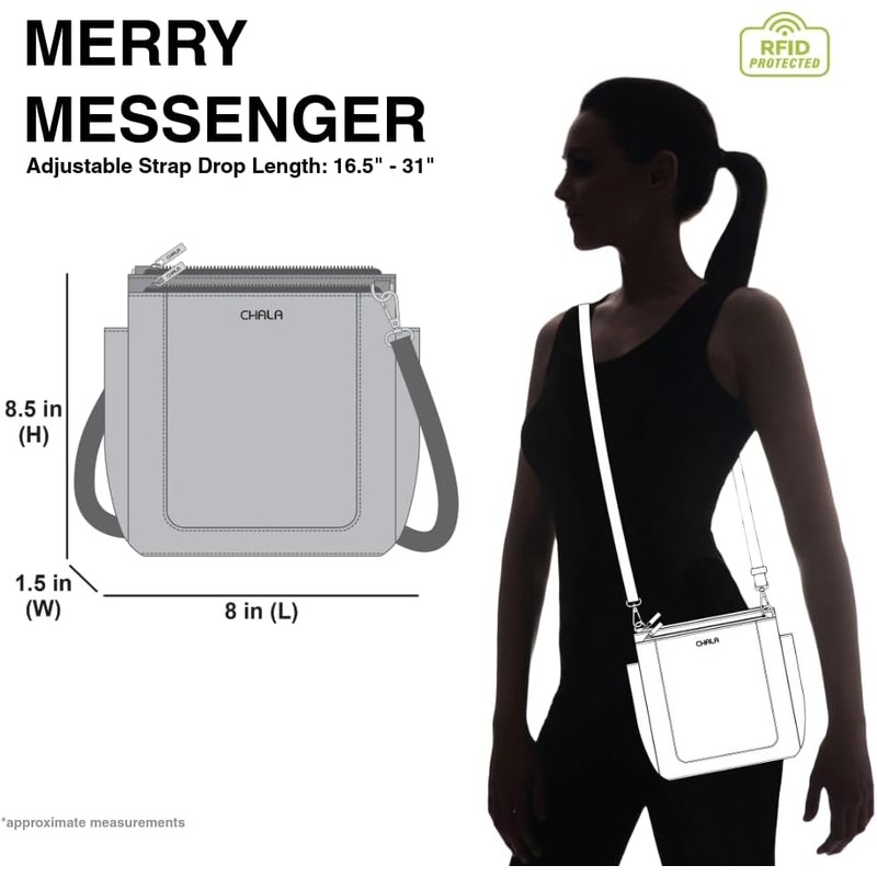 CHALA Merry Messenger RFID Protected Women Faux Leather Shoulder Purse