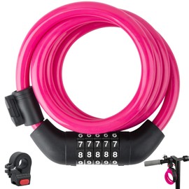 E Scooter Lock，Bike Lock 12mm Thick Bike Lock Cable High Security 5 Digit Resettable Combination Lock 4 Feet Bicycle Lock for Xiaomi M365/Pro2/Max/Ninebot/F Essential Scooter/Bicycle/Motor Lock