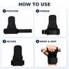 Weight Lifting Straps with 3mm Double-Layer Cowhide Palm Grips, Black
