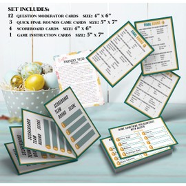 Easter Family Feud Quiz Game, Easter Party Decorations, Easter Party Games, Easter Friendly Feud Quiz, Easter Party Favor, Family Activity, Feud Trivia Quiz, Easter Friendly Feud Card Game-003