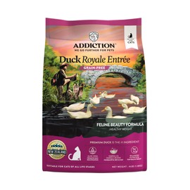 Addiction Duck Royale – Cage-Free New Zealand Duck Recipe – Feline Beauty Blend - Complete & Balanced - Gentle on Digestion - Grain-Free Dry Cat Food for All Life Stages – 4lbs