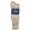 Chaps Dashed Windowpane Dress Crew Trouser Socks 3 Pair, caqui,