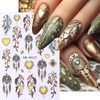 6 Sheets Fall Nail Art Stickers Autumn Maple Leaf Nail