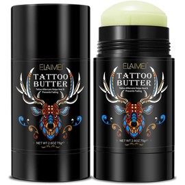 Bálsamo para Cuidado de Tatuajes y Brillo Intenso en Barra (Stick) - Revive el Color y Define Negros - Humectación Profunda para Tatuajes Nuevos y Mantenimiento Diario 75g