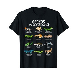 Geckos around the world - Types of Geckos T-Shirt