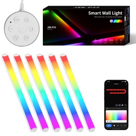 KEIWRLIGHT Smart LED Wall Lights, Music Sync Voice Control DIY RGB Light Bar with 16M+ Color & 44+ Scenes, Dimmable Home Decor Wi-Fi Wall Light for Gaming Room TV Bedroom (6 Lines)