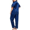 SWOMOG Womens Silk Satin Pajamas Plus Size Pajama Set Short