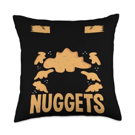 Dino Chicken Nugget Pillow Set Stuffed Animal Eating Dino Nugget Lover Throw Pillow, 18x18, Multicolor