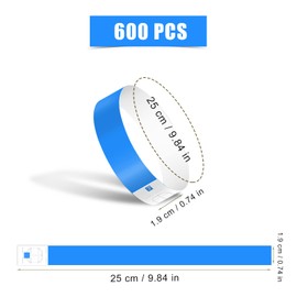 KINBOM Pack of 600 Neon Festival Bracelets, Waterproof Ribbons, Paper Event Bracelets, Colourful Wrist Party Bands, Bracelets for Events, Parties, Festivals, Concerts and Fairs (Green, Red, Blue)