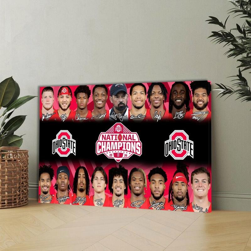 Ohio State Buckeyes National Champions 2024 Poster, Champions Wall Decor