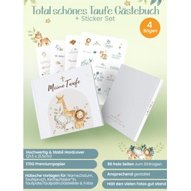 Christening Gift for Girls Boys Godchild Guest Book My Christening Christening Book with Sticker Christening Album High-Quality Memory Book Guest Book Christening to Fill in for Congratulations Photos