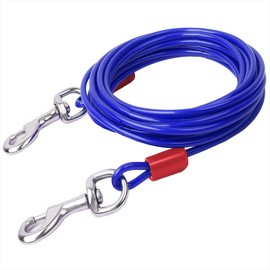 Dog Tie Out Cable, Outdoor Dog Leads for Yard Chew Proof, Durable Dog Runner for Yard or Camping