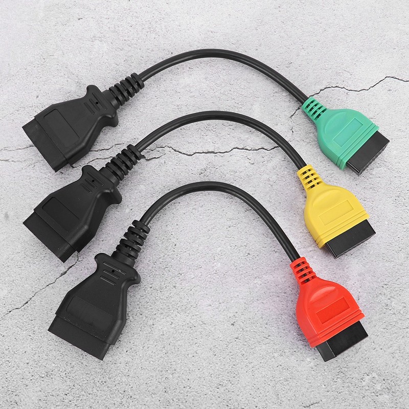 3pcs Connect Cable Ecu Scan Adaptors Connector Fits for Fiat