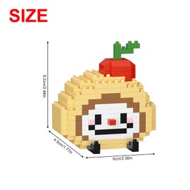 NOOLY Building Block for Food and Fruit, Mini Building Blocks Set for Children and Adults, Home and Office Decoration Toy WKLJM-04 (Cherry Swiss Roll, 248 Pieces)